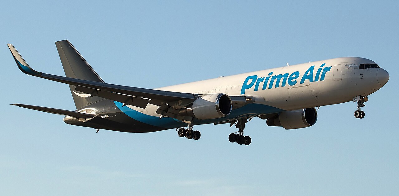 File photo of an Amazon Prime Air Boeing 767 approaching Miami International Airport